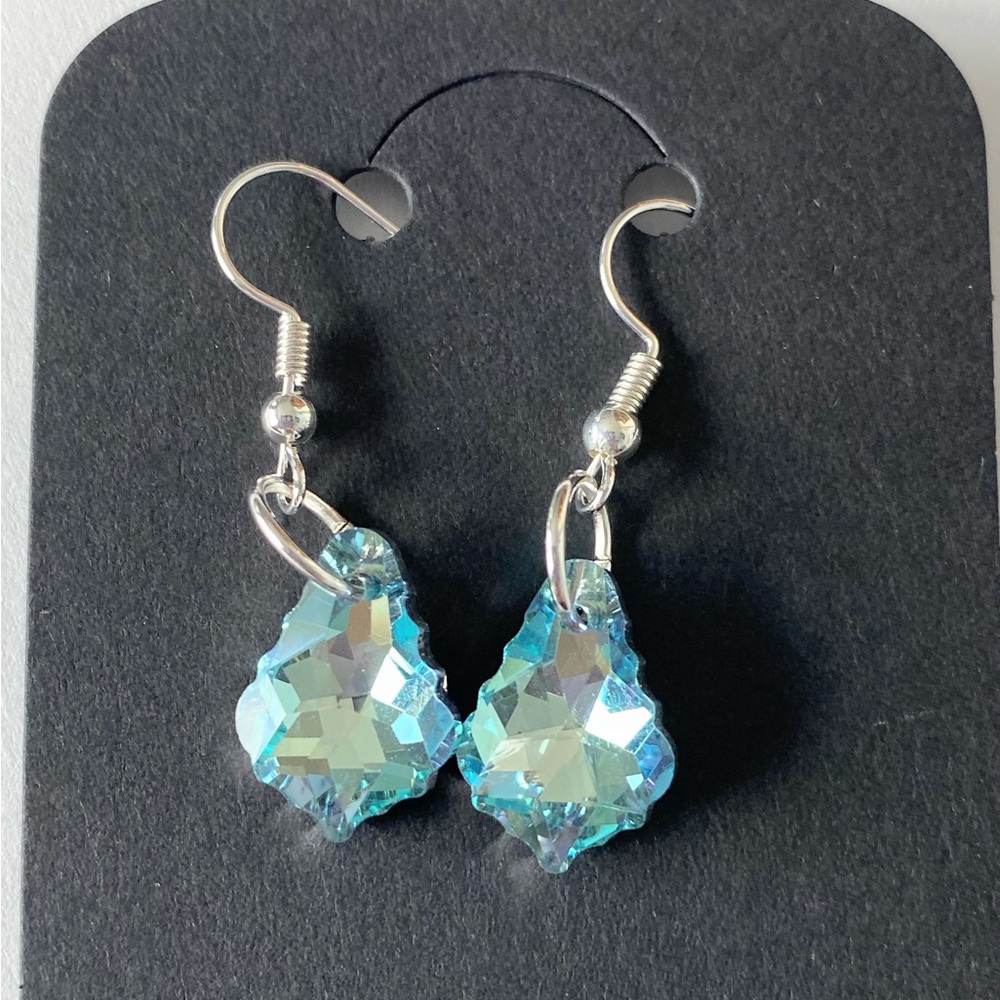 Blue Crystal Drop Earrings